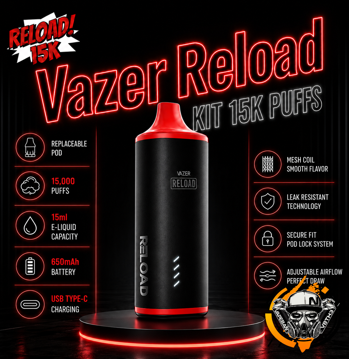 Vazer Reload 15000 Kit
