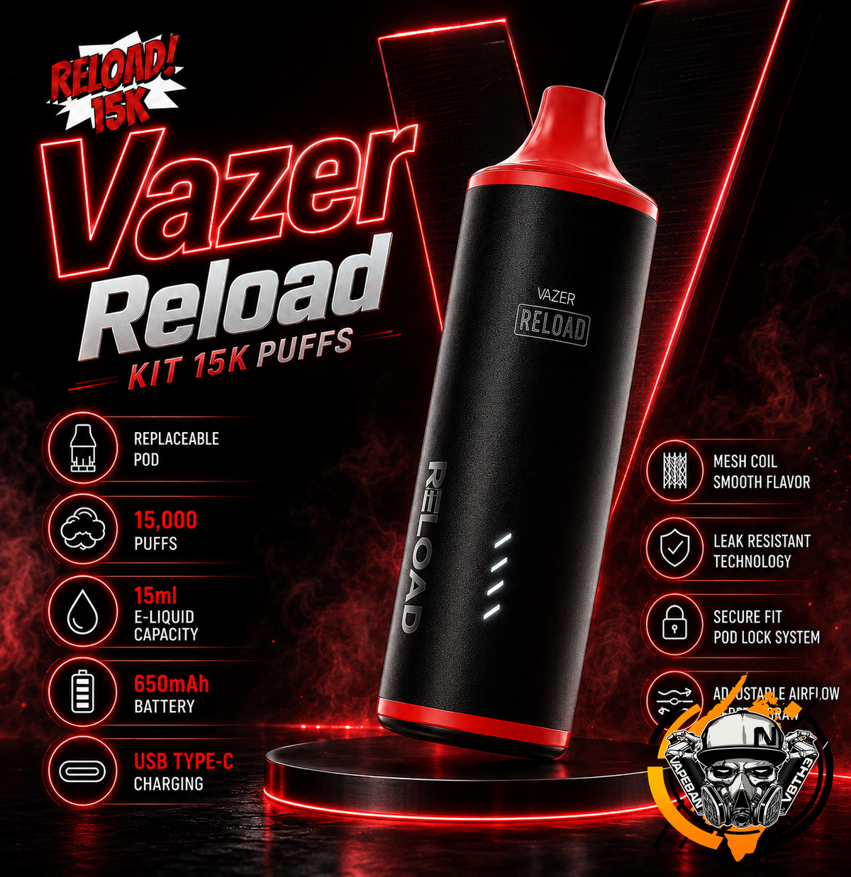 Vazer Reload 15000 Kit