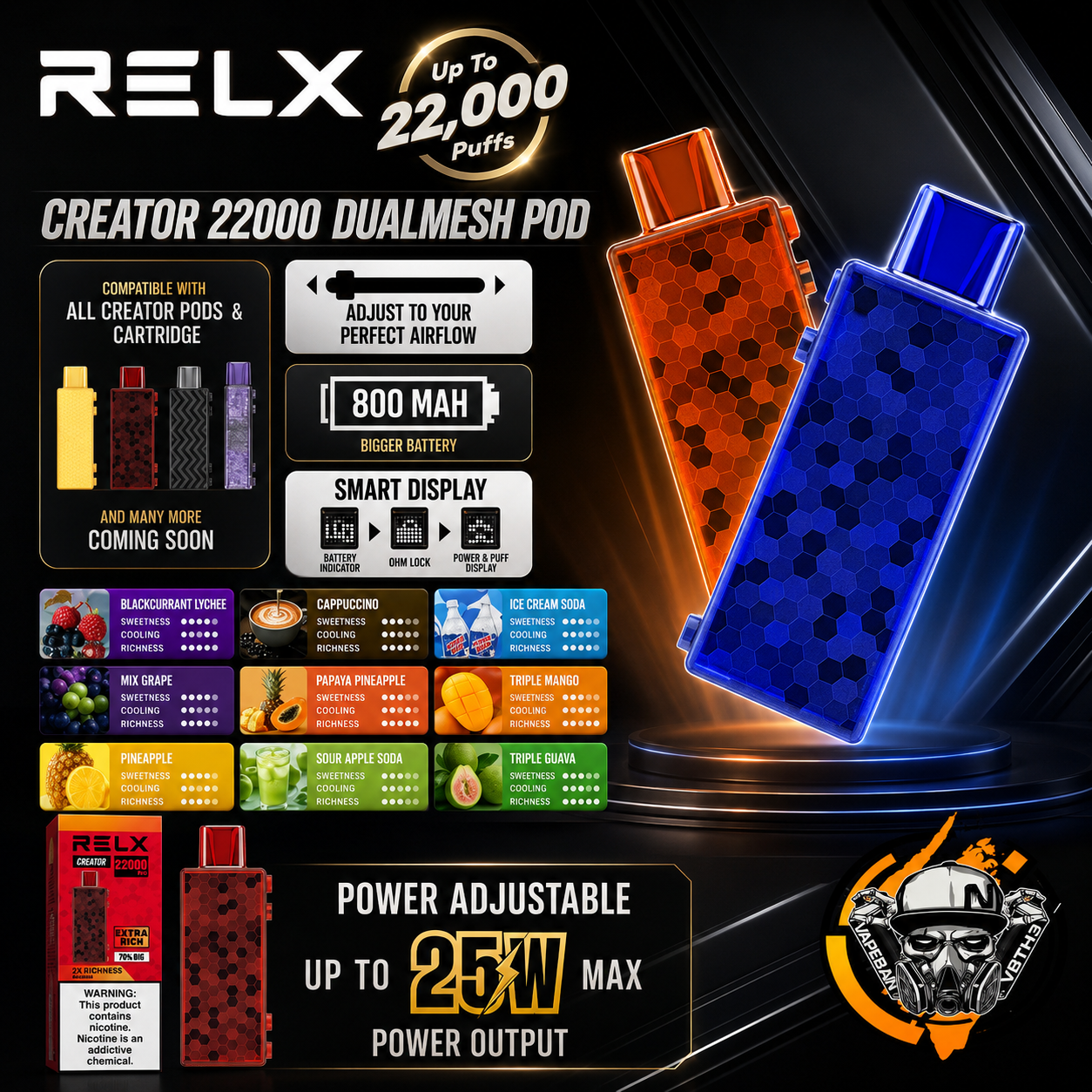 หัว Relx Creator 22000 Puffs