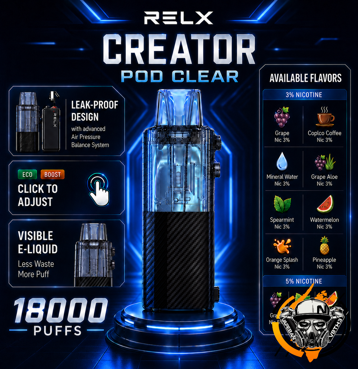 หัว Relx Creator Pod Clear 18K