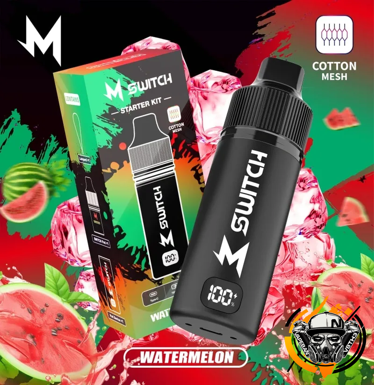 เครื่องพร้อมหัว M Switch Kit 15000 Puffs