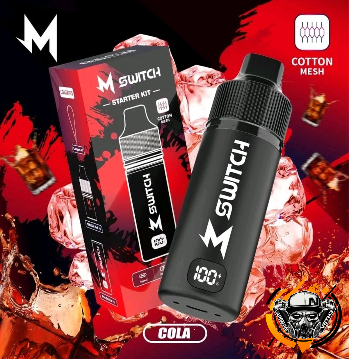 เครื่องพร้อมหัว M Switch Kit 15000 Puffs