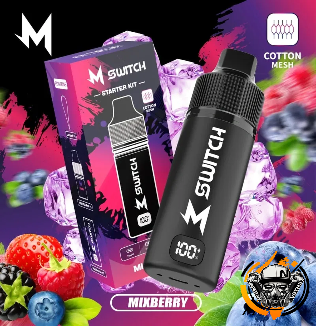 เครื่องพร้อมหัว M Switch Kit 15000 Puffs